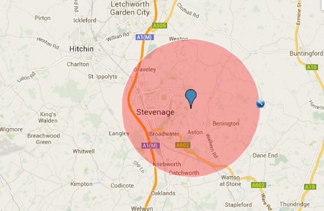 Areas Covered - Stevenage